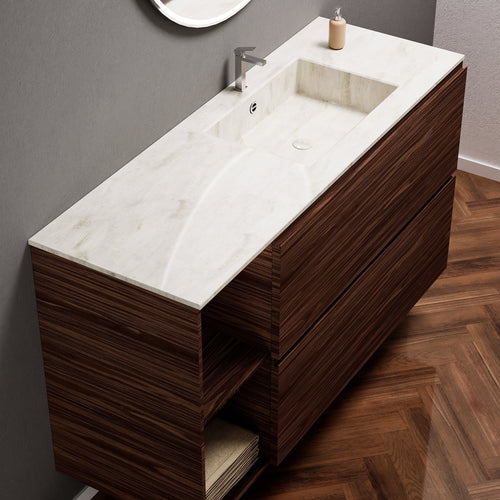 Aurora – Corian® Basin Unit with 2 Drawers and 2 Side Shelves - ROVALUX