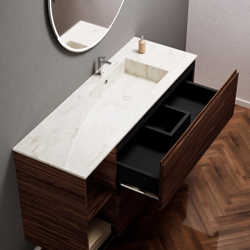 Aurora – Corian® Basin Unit with 2 Drawers and 2 Side Shelves - ROVALUX