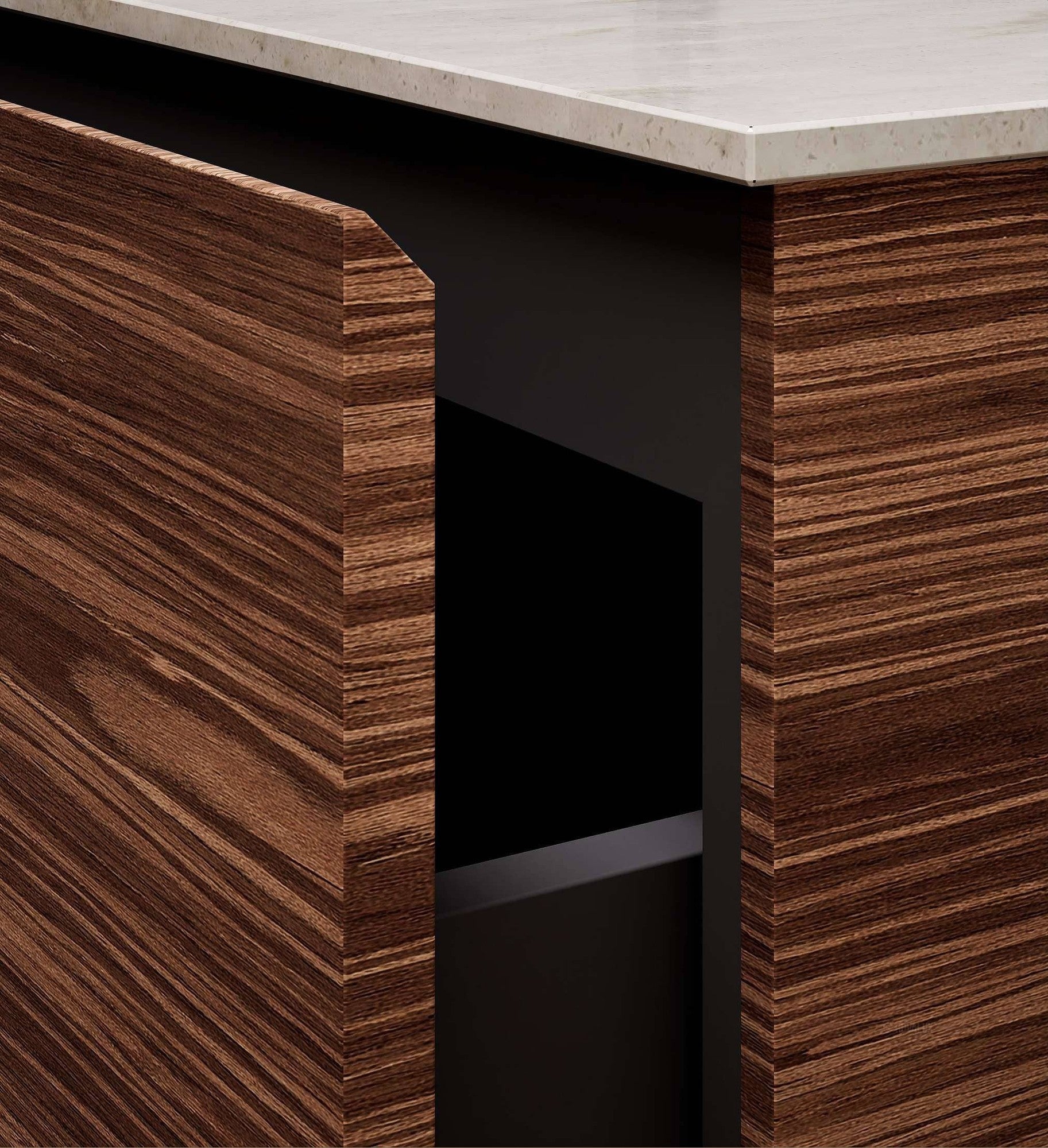 Aurora – Corian® Basin Unit with 2 Drawers and 2 Side Shelves - ROVALUX