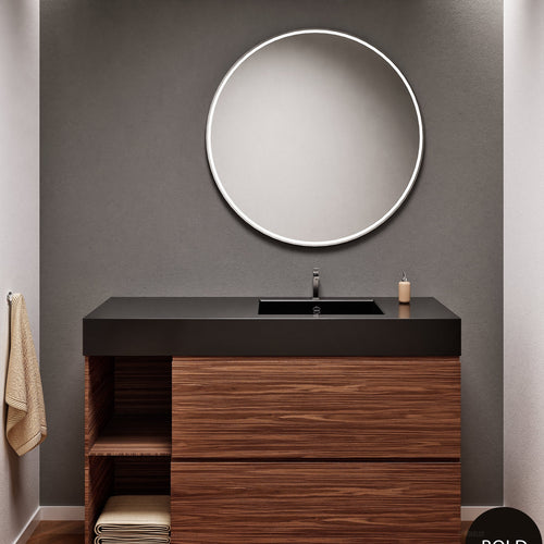 Aurora – Corian® Basin Unit with 2 Drawers and 2 Side Shelves - ROVALUX