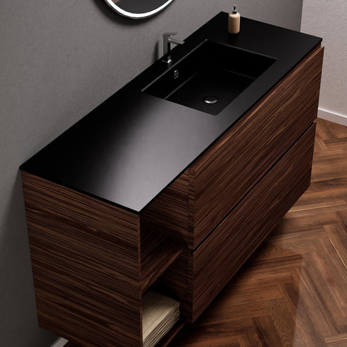 Aurora – Corian® Basin Unit with 2 Drawers and 2 Side Shelves - ROVALUX