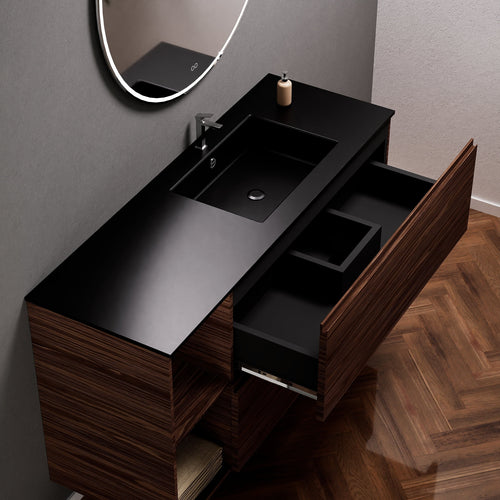 Aurora – Corian® Basin Unit with 2 Drawers and 2 Side Shelves - ROVALUX