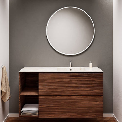 Aurora – Corian® Basin Unit with 2 Drawers and 2 Side Shelves - ROVALUX