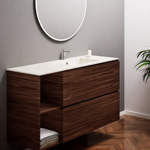 Aurora – Corian® Basin Unit with 2 Drawers and 2 Side Shelves - ROVALUX