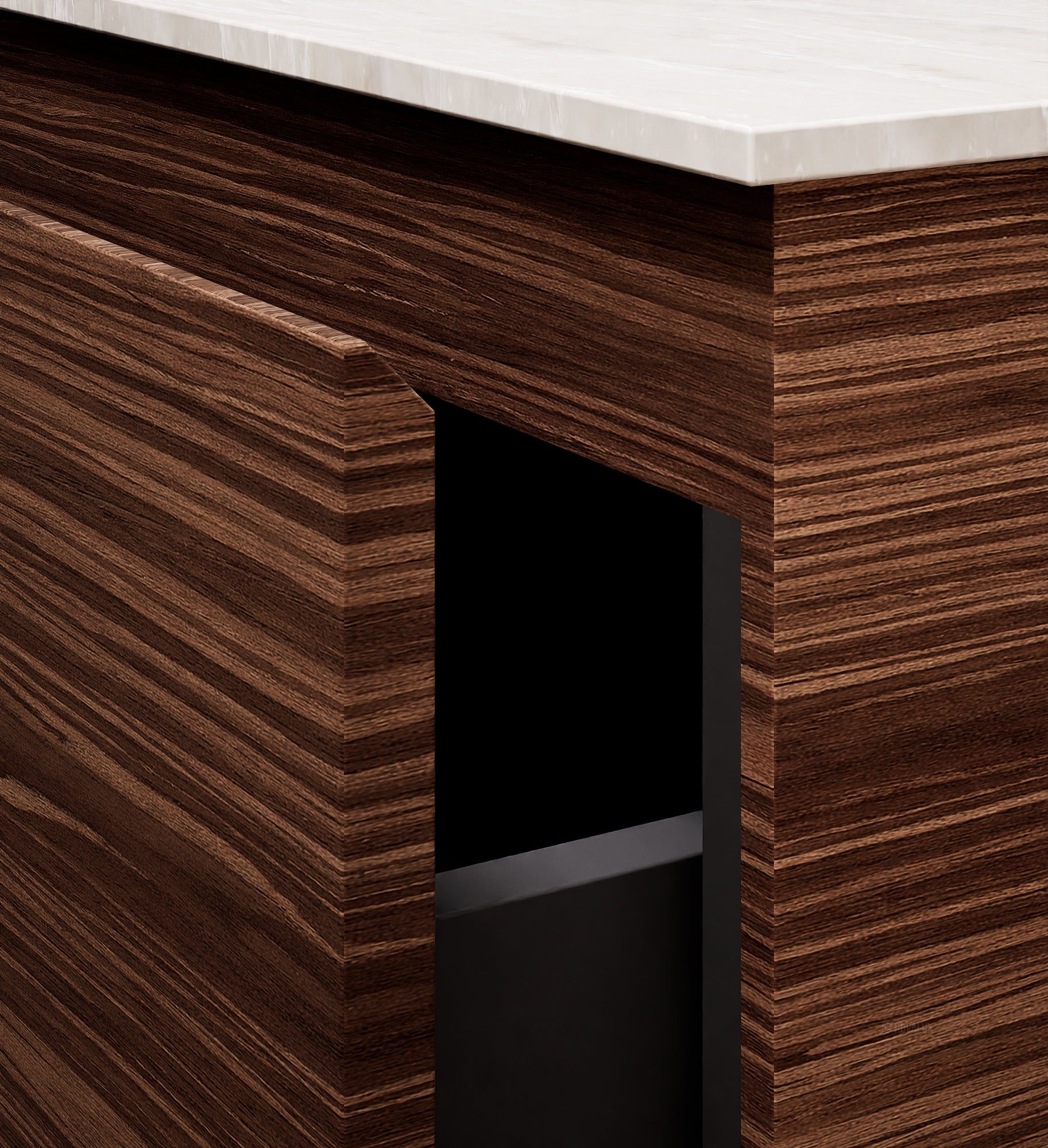 Aurora – Corian® Basin Unit with 2 Drawers and 2 Side Shelves - ROVALUX