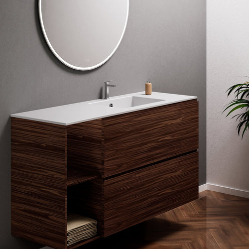 Aurora – Corian® Basin Unit with 2 Drawers and 2 Side Shelves - ROVALUX