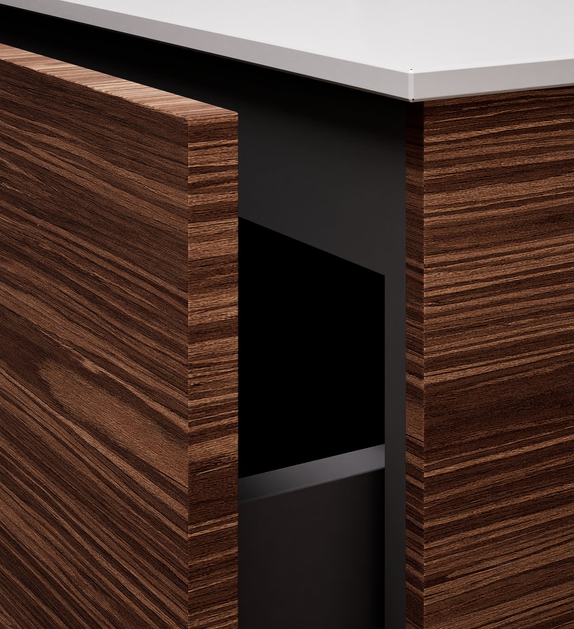 Aurora – Corian® Basin Unit with 2 Drawers and 2 Side Shelves - ROVALUX