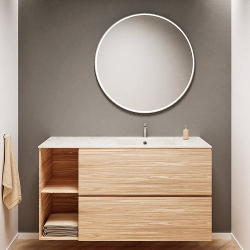 Aurora – Corian® Basin Unit with 2 Drawers and 2 Side Shelves - ROVALUX