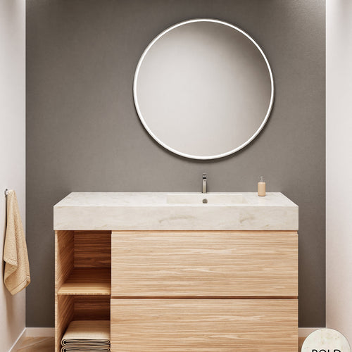 Aurora – Corian® Basin Unit with 2 Drawers and 2 Side Shelves - ROVALUX