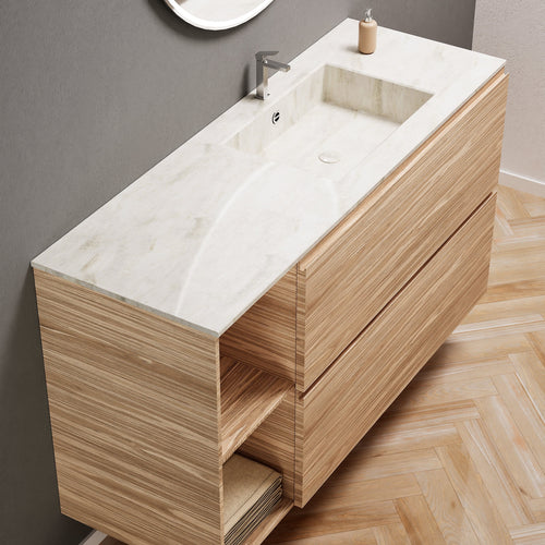 Aurora – Corian® Basin Unit with 2 Drawers and 2 Side Shelves - ROVALUX