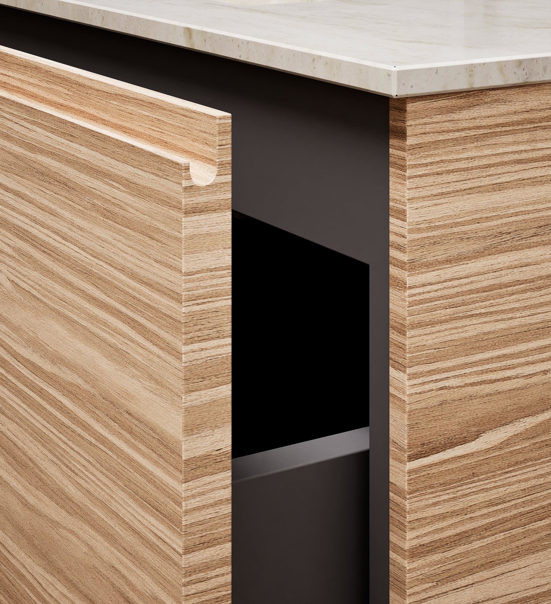 Aurora – Corian® Basin Unit with 2 Drawers and 2 Side Shelves - ROVALUX