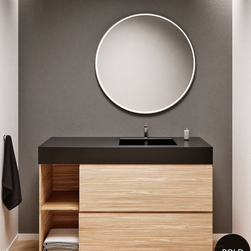 Aurora – Corian® Basin Unit with 2 Drawers and 2 Side Shelves - ROVALUX