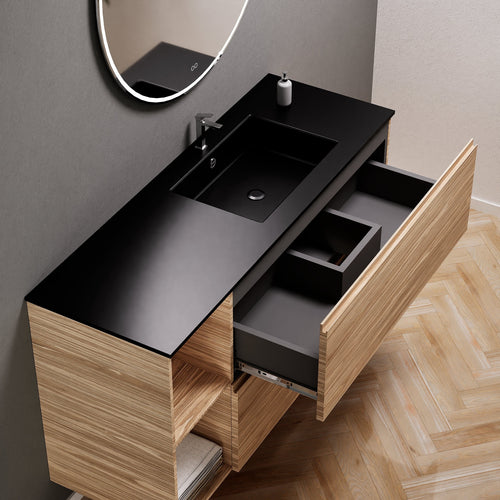 Aurora – Corian® Basin Unit with 2 Drawers and 2 Side Shelves - ROVALUX
