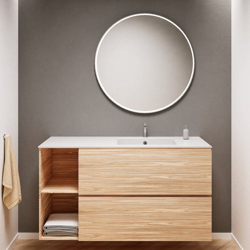 Aurora – Corian® Basin Unit with 2 Drawers and 2 Side Shelves - ROVALUX