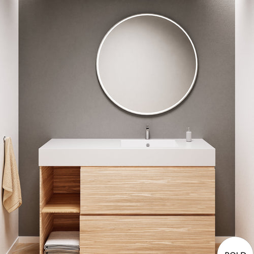 Aurora – Corian® Basin Unit with 2 Drawers and 2 Side Shelves - ROVALUX