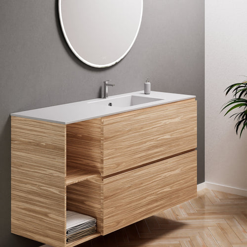 Aurora – Corian® Basin Unit with 2 Drawers and 2 Side Shelves - ROVALUX