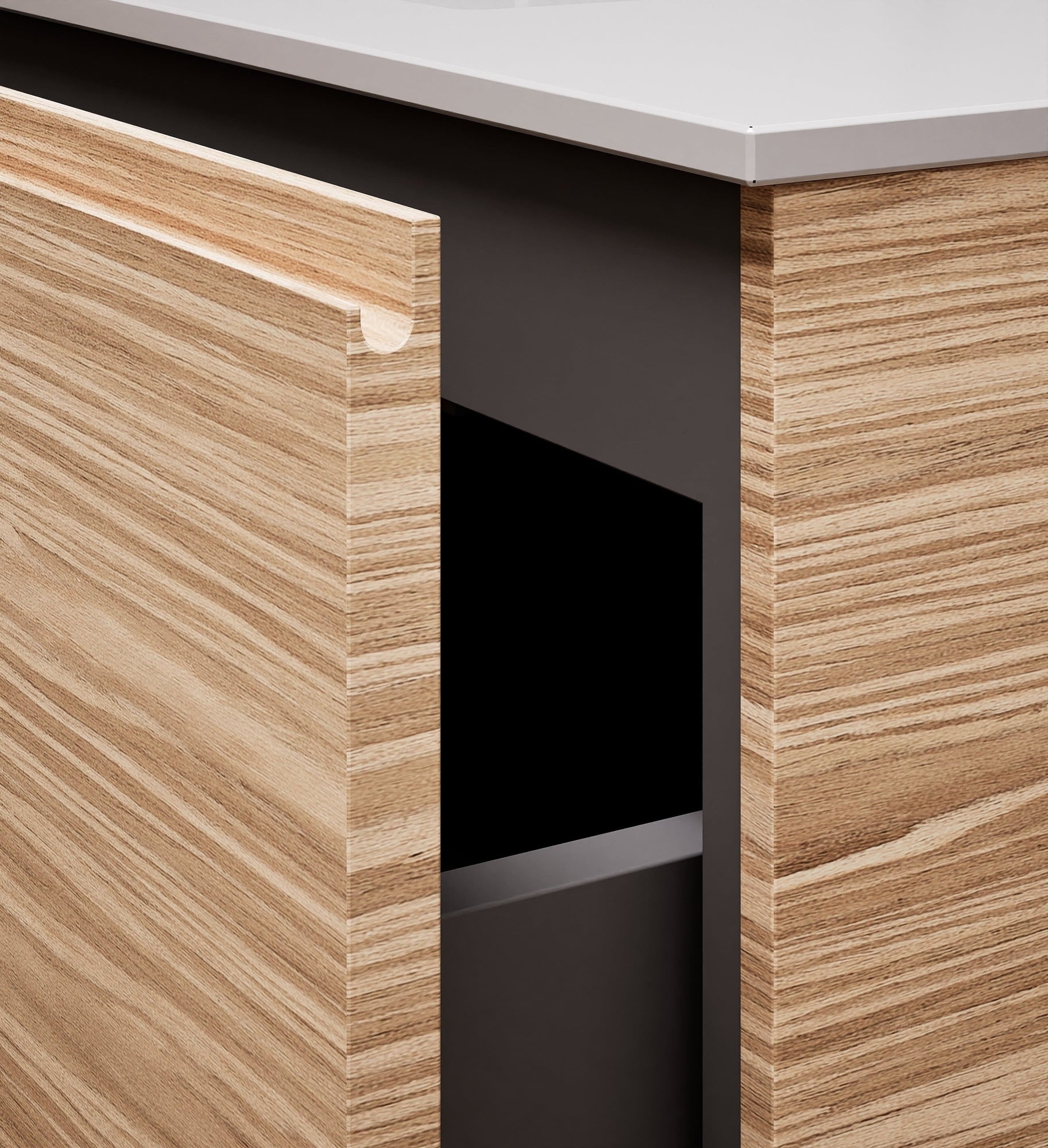 Aurora – Corian® Basin Unit with 2 Drawers and 2 Side Shelves - ROVALUX