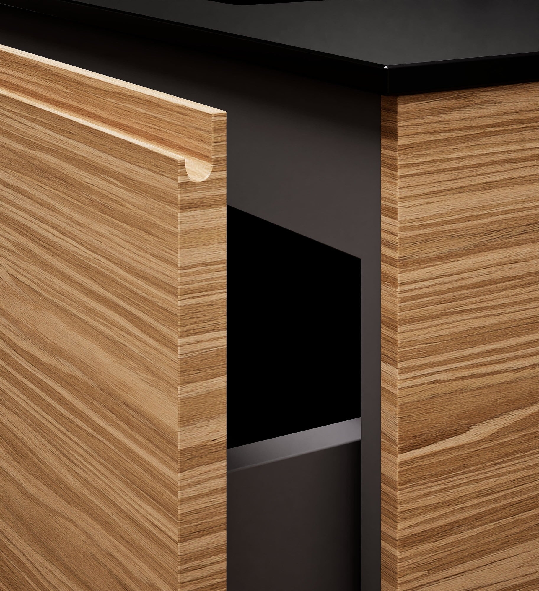 Aurora – Corian® Basin Unit with 2 Drawers and 2 Side Shelves - ROVALUX