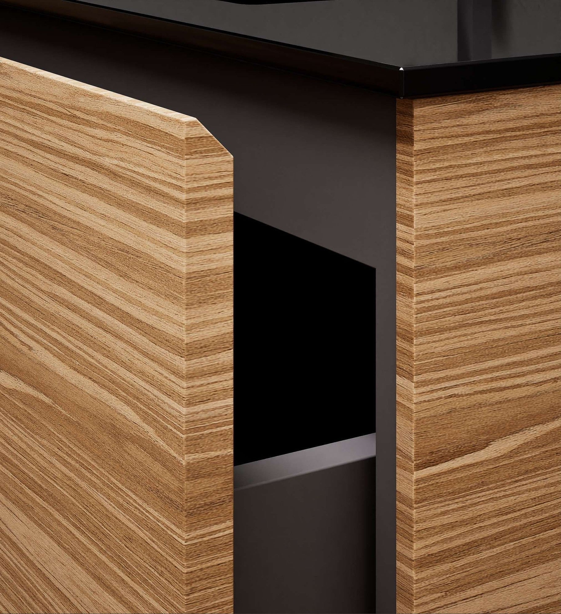 Aurora – Corian® Basin Unit with 2 Drawers and 2 Side Shelves - ROVALUX