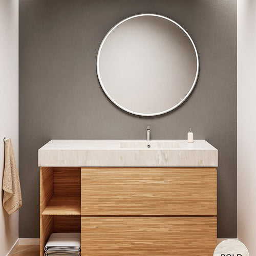 Aurora – Corian® Basin Unit with 2 Drawers and 2 Side Shelves - ROVALUX