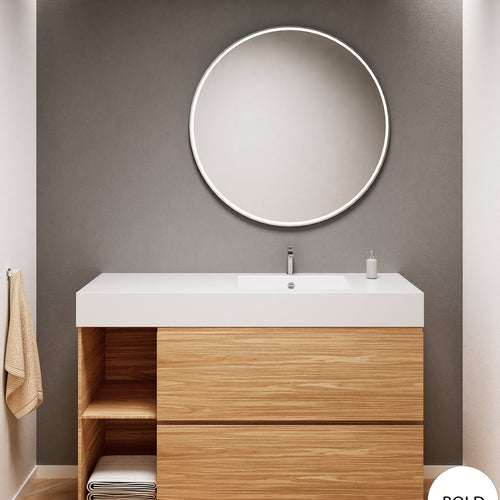 Aurora – Corian® Basin Unit with 2 Drawers and 2 Side Shelves - ROVALUX