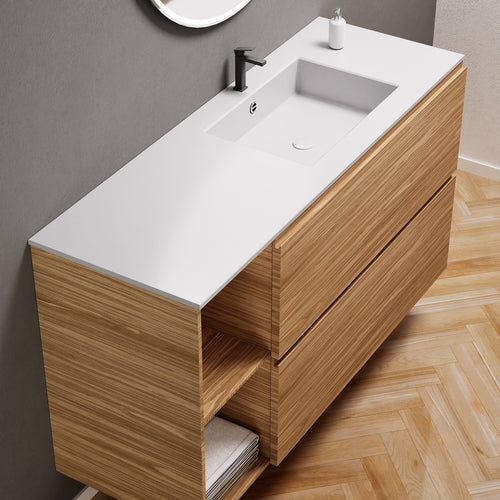 Aurora – Corian® Basin Unit with 2 Drawers and 2 Side Shelves - ROVALUX