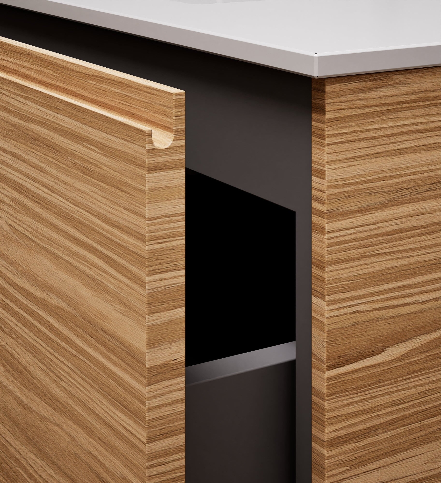 Aurora – Corian® Basin Unit with 2 Drawers and 2 Side Shelves - ROVALUX