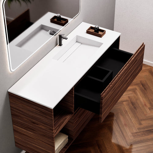 Aurora Frame – Corian® Basin with 2 Drawers and 2 Side Shelves - ROVALUX