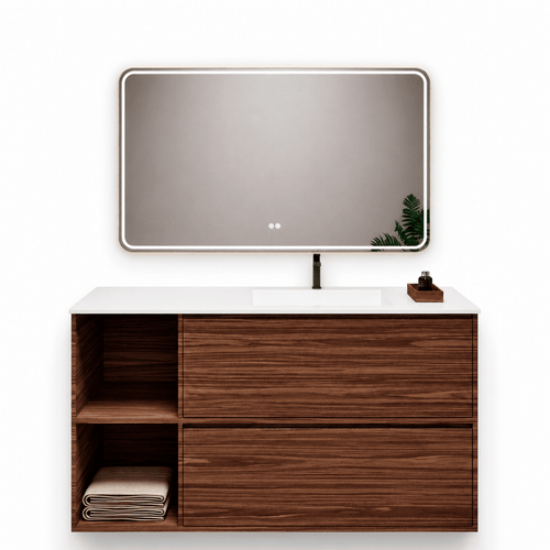 Aurora Frame – Corian® Basin with 2 Drawers and 2 Side Shelves - ROVALUX