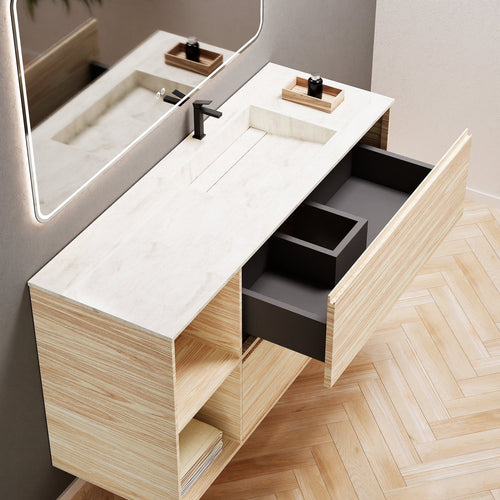 Aurora Frame – Corian® Basin with 2 Drawers and 2 Side Shelves - ROVALUX