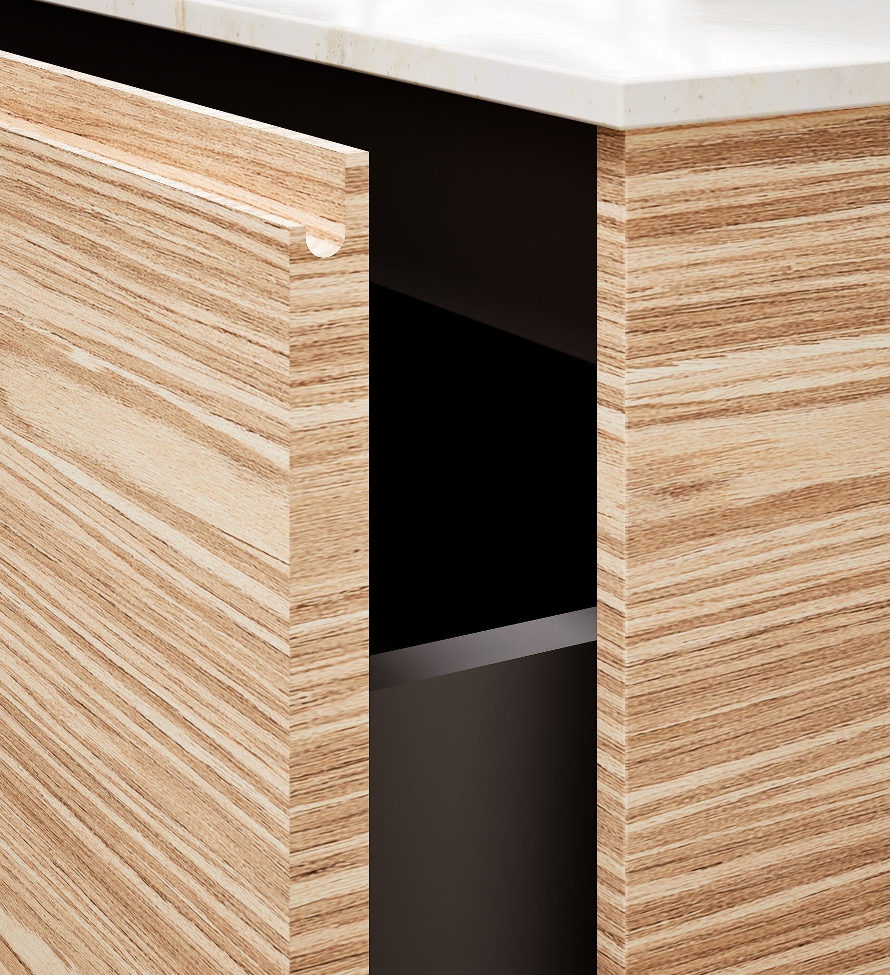 Aurora Frame – Corian® Basin with 2 Drawers and 2 Side Shelves - ROVALUX