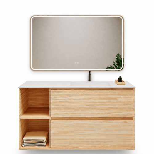 Aurora Frame – Corian® Basin with 2 Drawers and 2 Side Shelves - ROVALUX