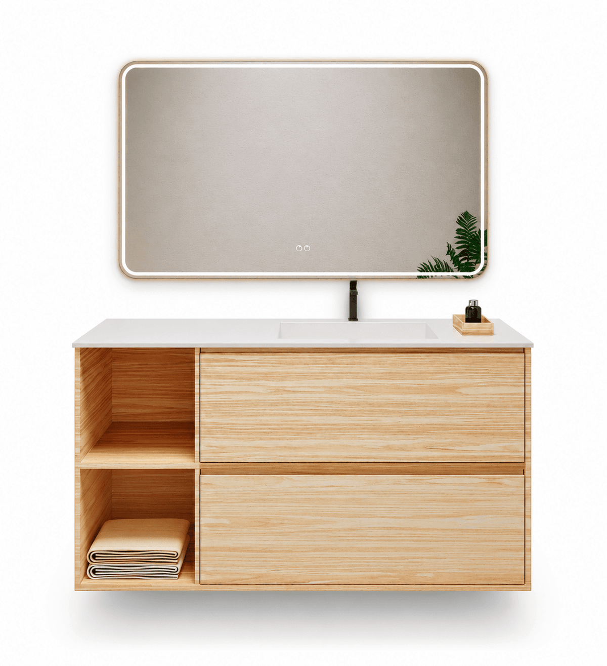 Aurora Frame – Corian® Basin with 2 Drawers and 2 Side Shelves - ROVALUX
