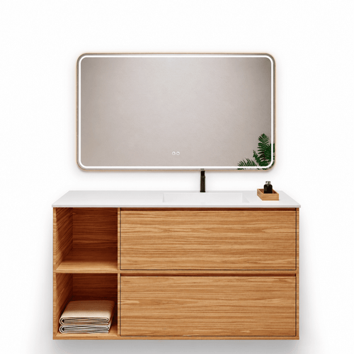 Aurora Frame – Corian® Basin with 2 Drawers and 2 Side Shelves - ROVALUX