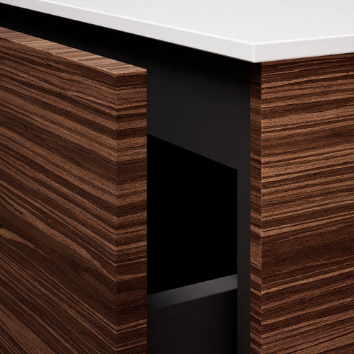 Aurora – Double Corian® Basin Unit with 2 Aligned Drawers and Feet-Standing Vanity - ROVALUX