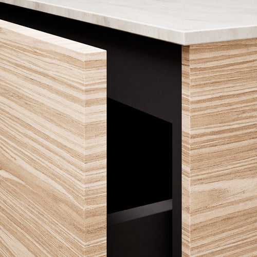 Aurora – Double Corian® Basin Unit with 2 Aligned Drawers and Feet-Standing Vanity - ROVALUX