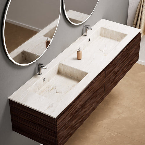 Aurora – Double Corian® Basin Unit with 2 Aligned Drawers - ROVALUX