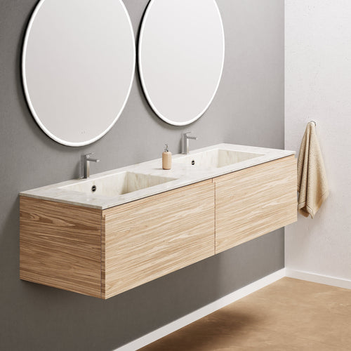Aurora – Double Corian® Basin Unit with 2 Aligned Drawers - ROVALUX