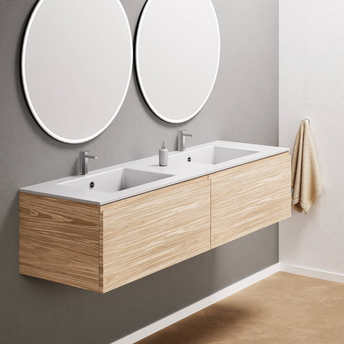Aurora – Double Corian® Basin Unit with 2 Aligned Drawers - ROVALUX