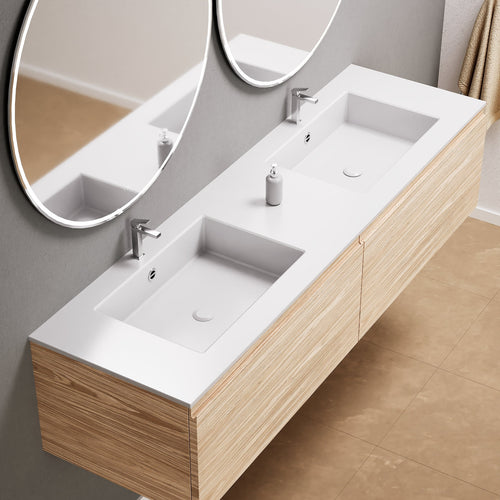 Aurora – Double Corian® Basin Unit with 2 Aligned Drawers - ROVALUX