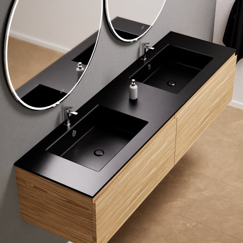 Aurora – Double Corian® Basin Unit with 2 Aligned Drawers - ROVALUX