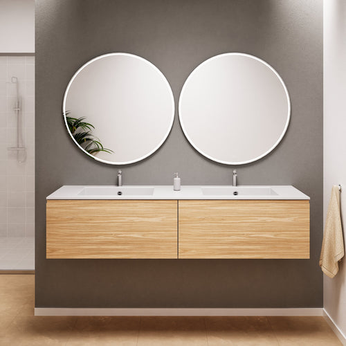 Aurora – Double Corian® Basin Unit with 2 Aligned Drawers - ROVALUX