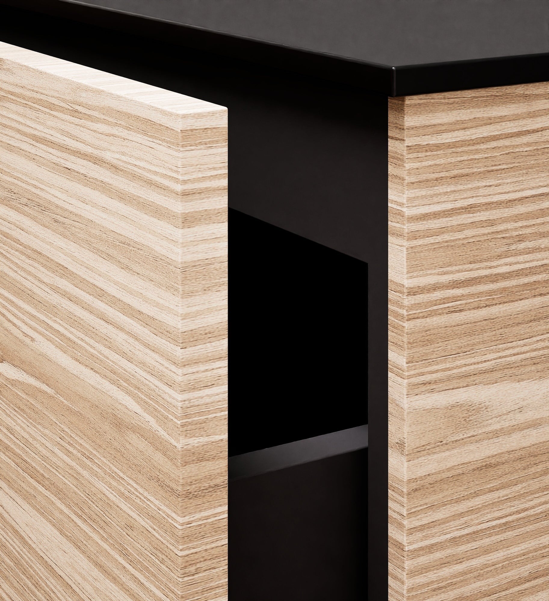 Aurora – Double Corian® Basin Unit with 2 Aligned Drawers and buttom Shelves - ROVALUX