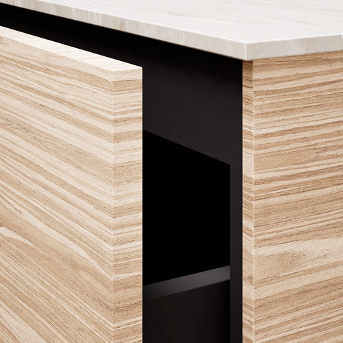 Aurora – Double Corian® Basin Unit with 2 Aligned Drawers and buttom Shelves - ROVALUX