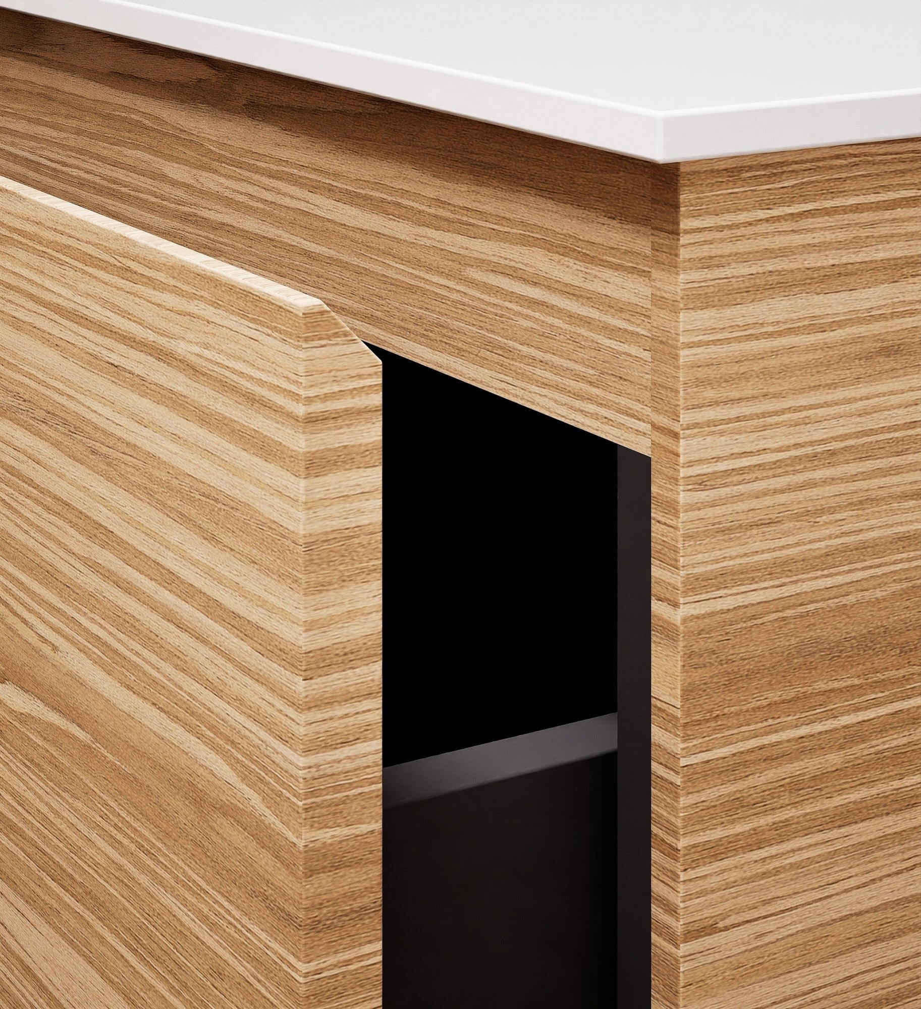 Aurora – Double Corian® Basin Unit with 2 Aligned Drawers and buttom Shelves - ROVALUX