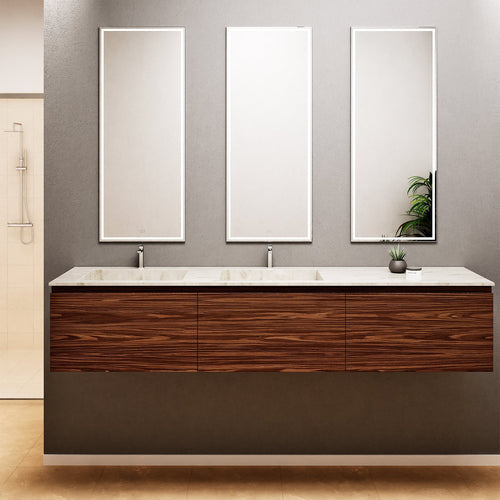 Aurora – Double Corian® Basin Unit with 3 Aligned Drawers - ROVALUX