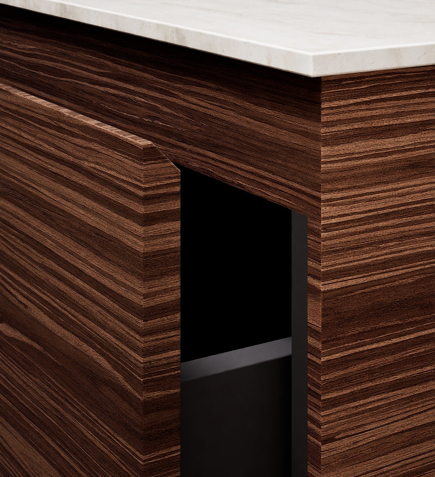 Aurora – Double Corian® Basin Unit with 3 Aligned Drawers - ROVALUX