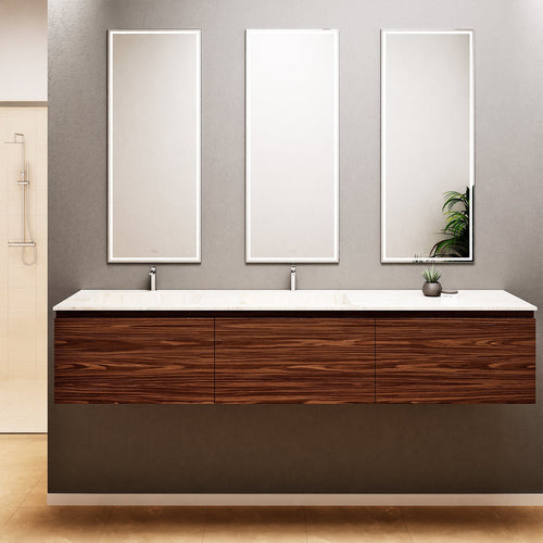 Aurora – Double Corian® Basin Unit with 3 Aligned Drawers - ROVALUX