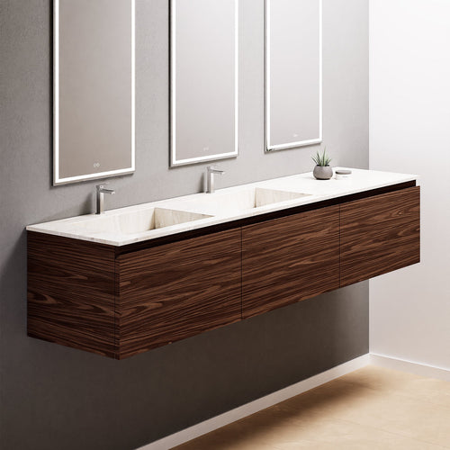 Aurora – Double Corian® Basin Unit with 3 Aligned Drawers - ROVALUX