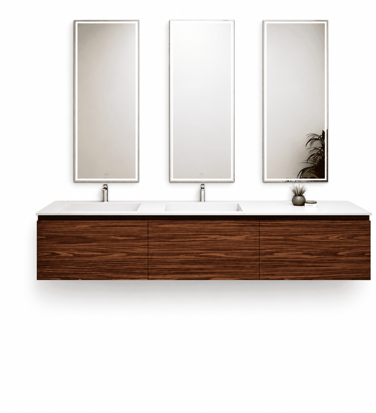 Aurora – Double Corian® Basin Unit with 3 Aligned Drawers - ROVALUX